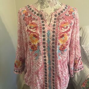 Savanna Jane Pink Floral Embroidered Tunic